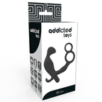 ADDICTED TOYS – Analplug mit doppeltem Penisring und Hodenring, schwarz