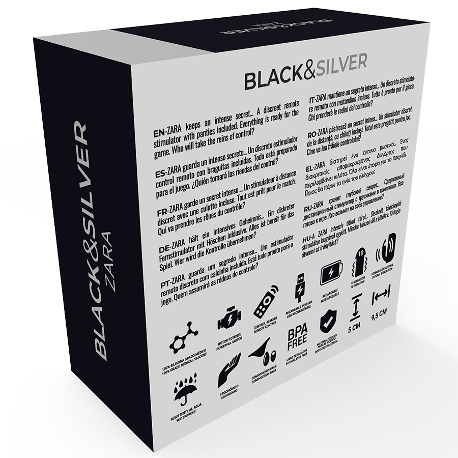BLACK&SILVER Zara – Stimulator mit Fernbedienung und Höschen