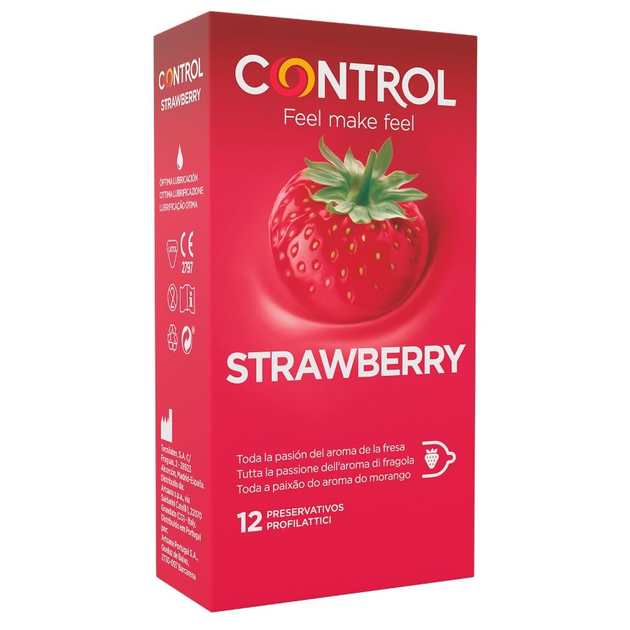 CONTROL – Adapta Erdbeerkondome, 12 Stück