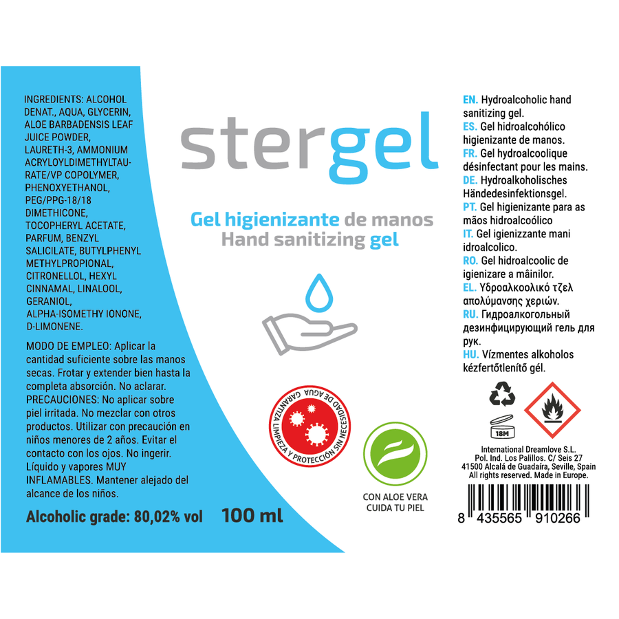 STERGEL Handdesinfektionsgel – Aloe Vera, 100 ml