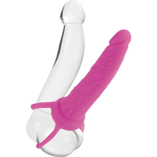 CALEXOTICS Dual Penetrator – Dildo mit Hodengurt, rosa