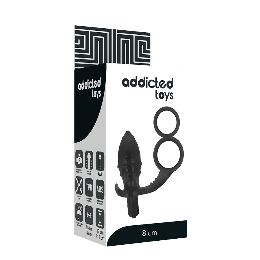 ADDICTED TOYS – Plug anale con doppio anello nero