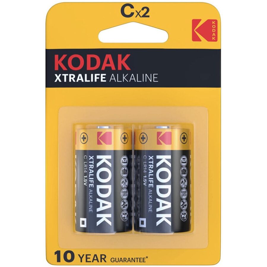 KODAK Xtralife – Alkaline-Batterien Typ C, 2 Stück