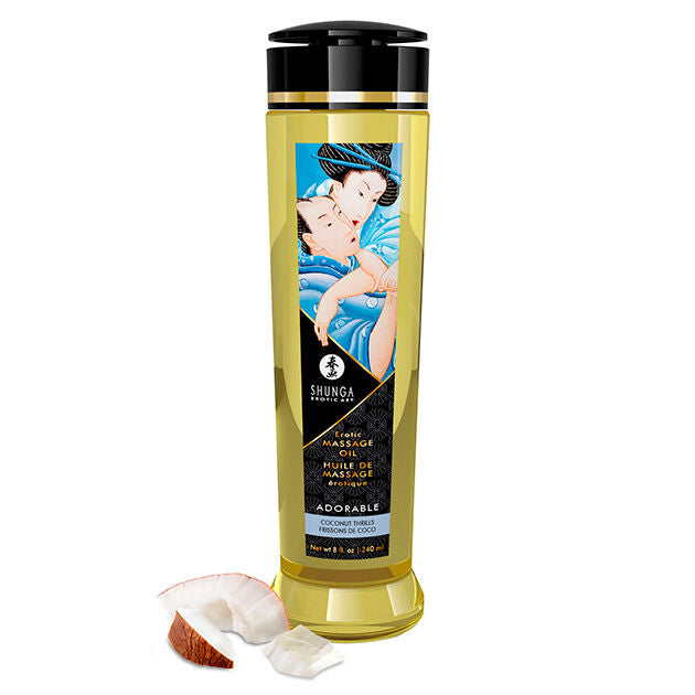 SHUNGA Entzückend – Erotisches Massageöl, Kokosnuss, 240 ml