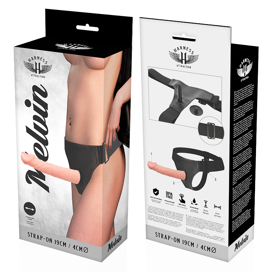 HARNESS ATTRACTION Melvin – Realistisches Harness in Flesh, 19 x 4 cm