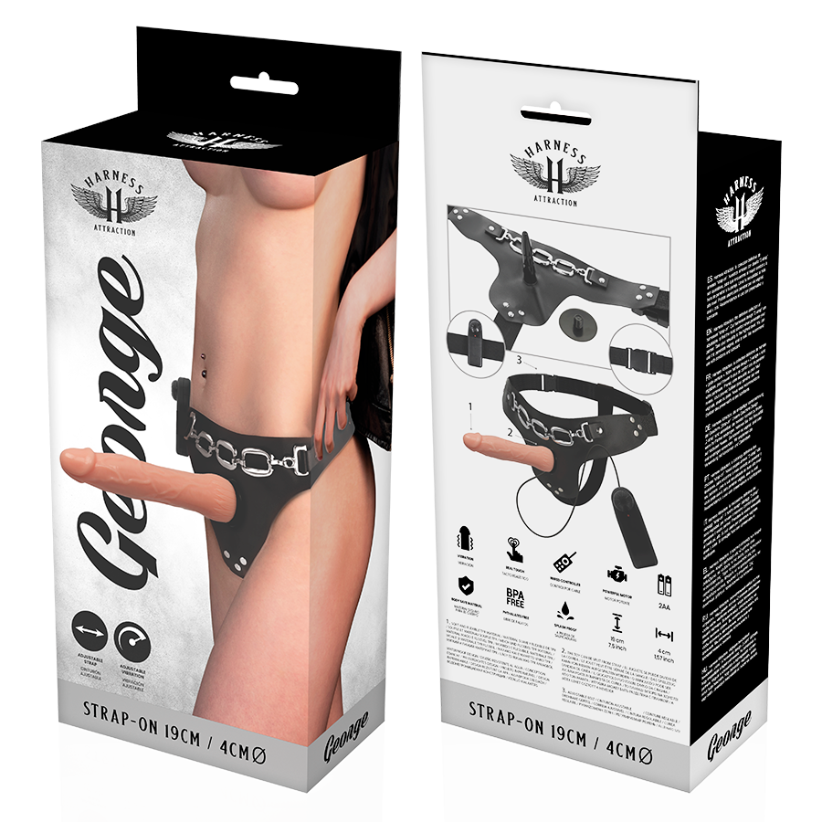 HARNESS ATTRACTION George – Rnes  vibrateur réaliste 19 cm -o- 4 cm