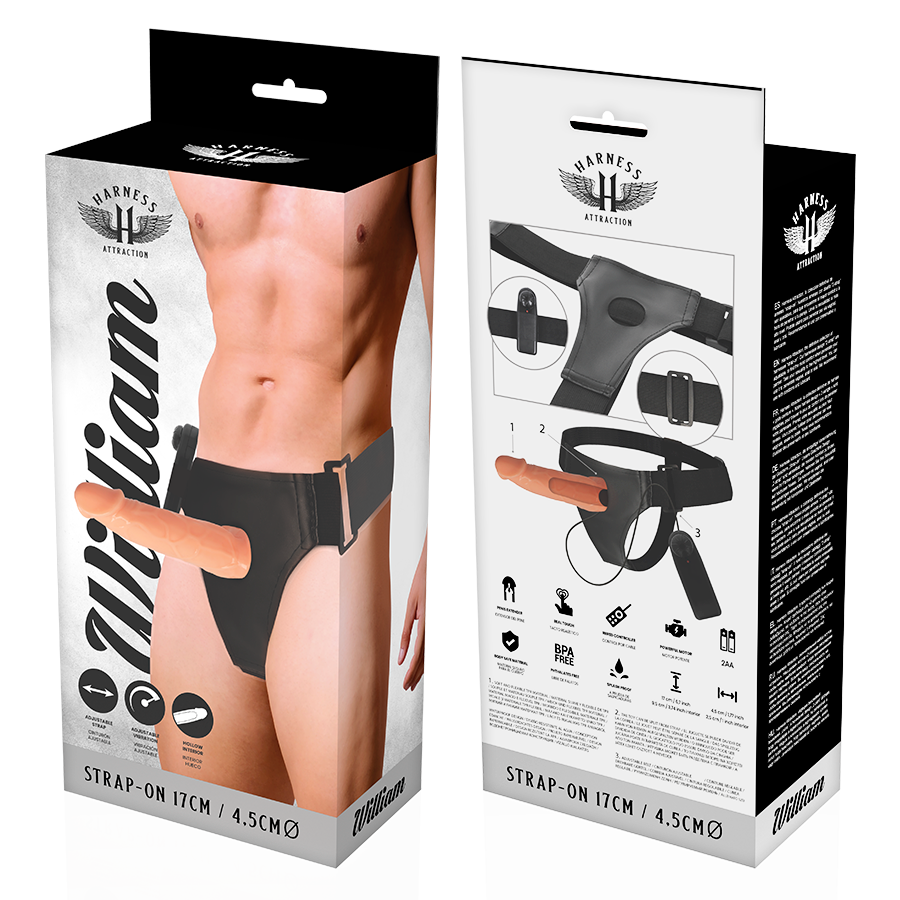 HARNESS ATTRACTION Willian – Hollow rnes con vibratore 17 cm -o- 4.5 cm