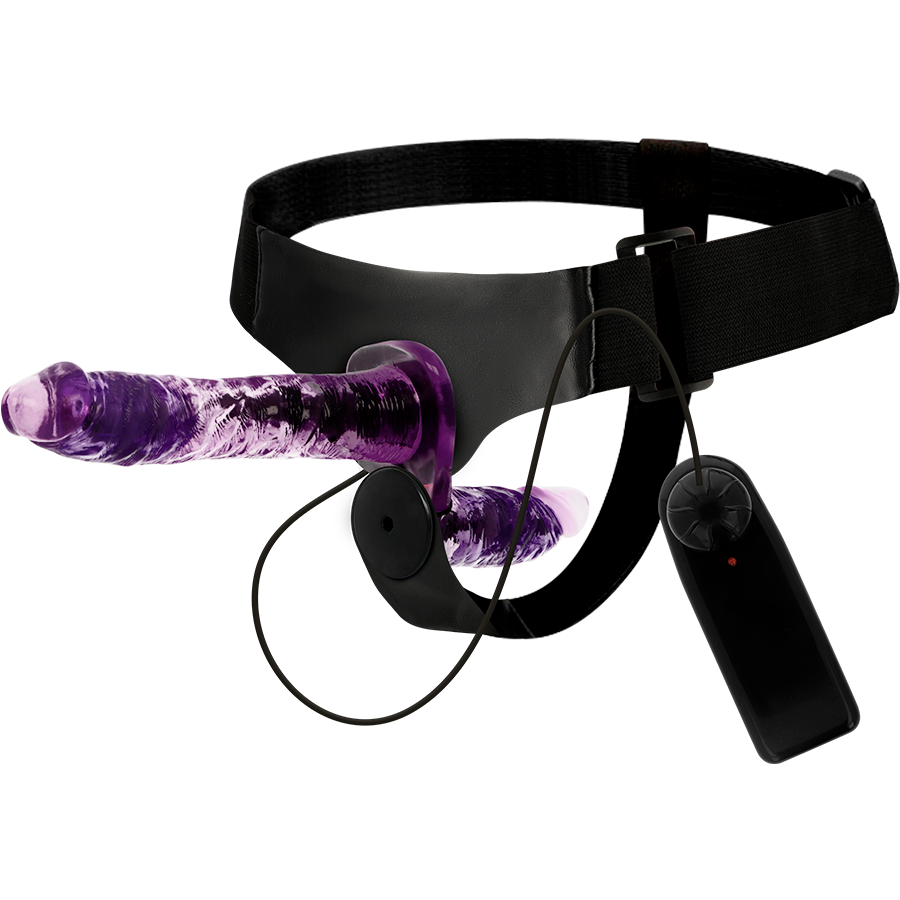 HARNESS ATTRACTION Rodney – Doppelpenetrations-Harness mit Vibrator, 18 x 3,5 cm