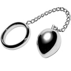 METAL HARD – Cockring mit Kette und Metallkugel