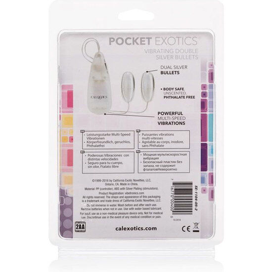 CALEXOTICS Pocket Exotics – Vibrierende Kugeln Duo, silber