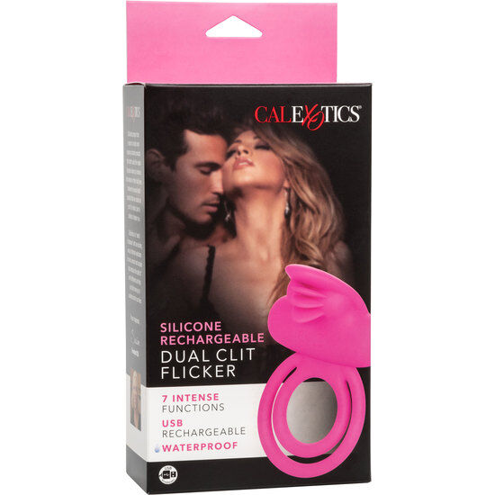 CALEXOTICS Dual Clit Flicker – Vibrierender Penisring mit Flatter-Teaser