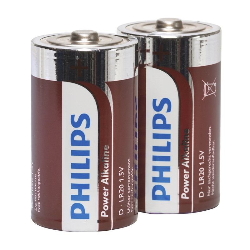 Philips – Power Alkaline Batterie D LR20, 2er-Blister