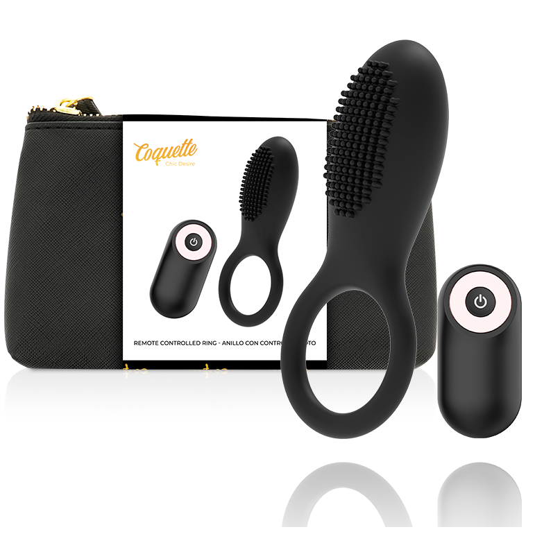 COQUETTE Chic Desire – Vibrationsring mit Fernbedienung, Schwarz/Gold