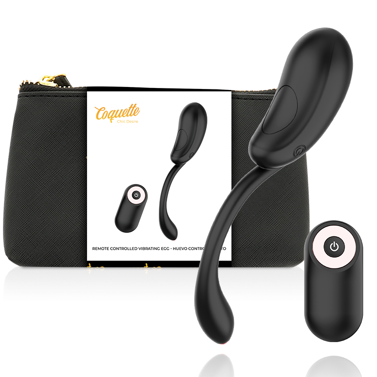 COQUETTE CHIC DESIRE – Oeuf vibrant télécommande rechargeable noir/or