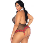 LEG AVENUE – Schoolgirl crothless fitness Teddy plus size