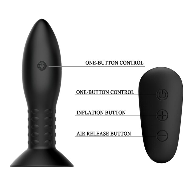 MR PLAY Analstecker mit rotierenden Perlen – inkl. Fernbedienung, schwarz