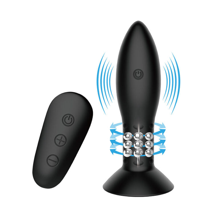 MR PLAY Analstecker mit rotierenden Perlen – inkl. Fernbedienung, schwarz