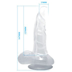 BAILE – Realistischer Dildo mit Saugnapf und Hoden, 16.7 cm, transparent