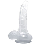 BAILE – Realistischer Dildo mit Saugnapf und Hoden, 16.7 cm, transparent
