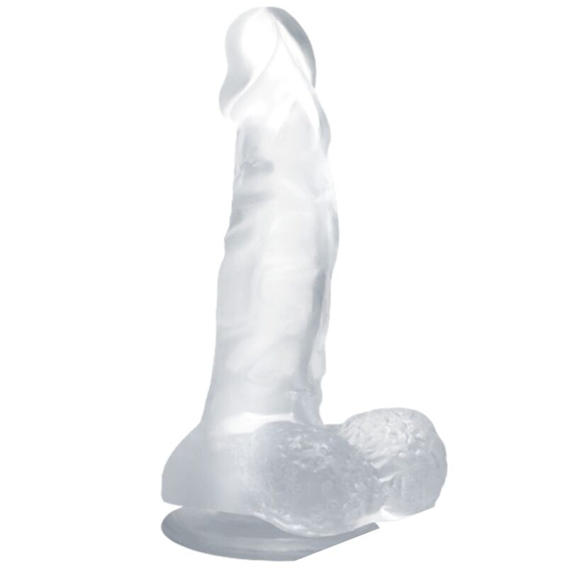 BAILE – Realistischer Dildo mit Saugnapf und Hoden, 16.7 cm, transparent