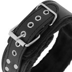 DARKNESS BONDAGE – Gefüttertes Halsband mit Titankette