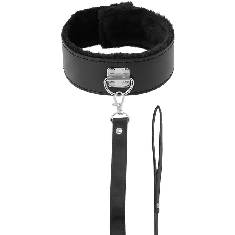 DARKNESS BONDAGE – Gefüttertes Halsband mit Titankette