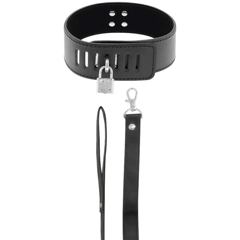 DARKNESS – COLLIER BDSM AVEC SERRURE NOIRE