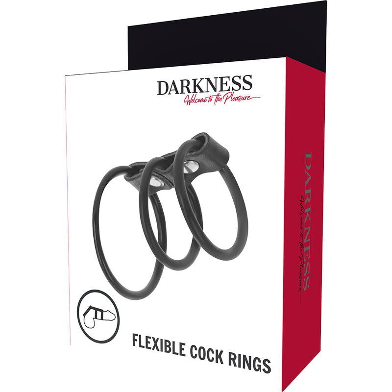 DARKNESS – ENSEMBLE DE 3 ANNEAUX PÉNIS FLEXIBLES