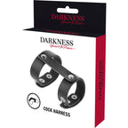 DARKNESS – ANNEAU DE PÉNIS ET TESTICULES RÉGLABLE EN CUIR