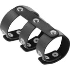 DARKNESS BONDAGE – Verstellbarer Doppel-Penis- und Hodenring aus Kunstleder