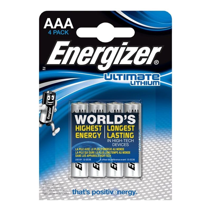 ENERGIZER – Ultimate Lithium piles AAA lot de 4