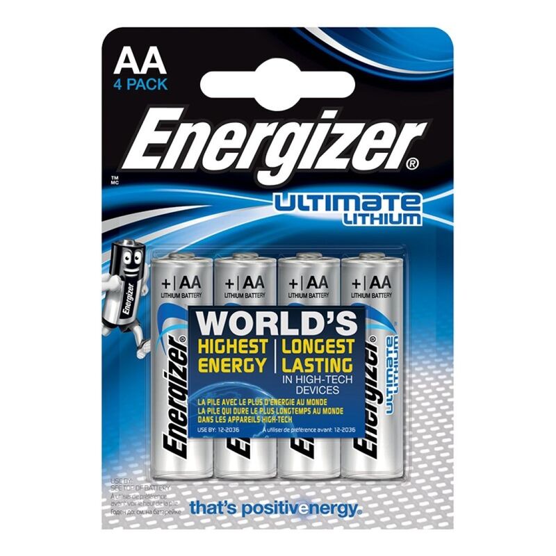 ENERGIZER – Ultimate Lithium piles AA lot de 4