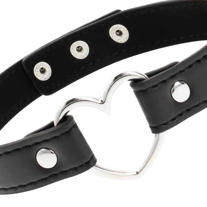 COQUETTE CHIC DESIRE – Fetisch-Halsband aus veganem Leder mit Herz-Anhänger