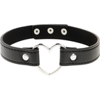 COQUETTE CHIC DESIRE – Fetisch-Halsband aus veganem Leder mit Herz-Anhänger