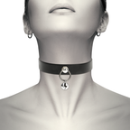 COQUETTE CHIC DESIRE – Vegan leather necklace woman accessory rattle/hoop