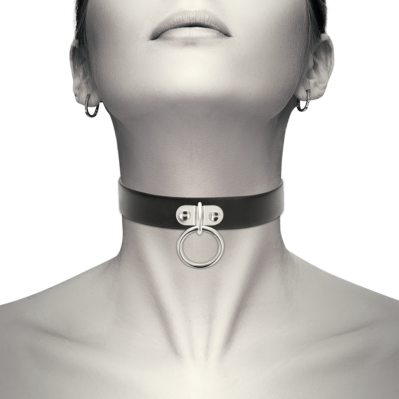 COQUETTE CHIC DESIRE – Fetisch-Halsband aus veganem Leder, 43 cm
