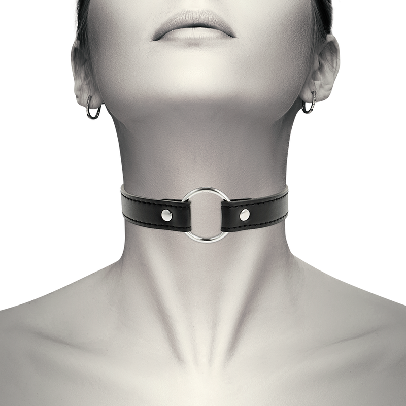 COQUETTE CHIC DESIRE – Fetisch-Halsband aus veganem Leder, 38 cm