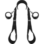 FETISH SUBMISSIVE Offene-Beine-Set – Fesseln mit Halsgeschirr, Neopren-Futter
