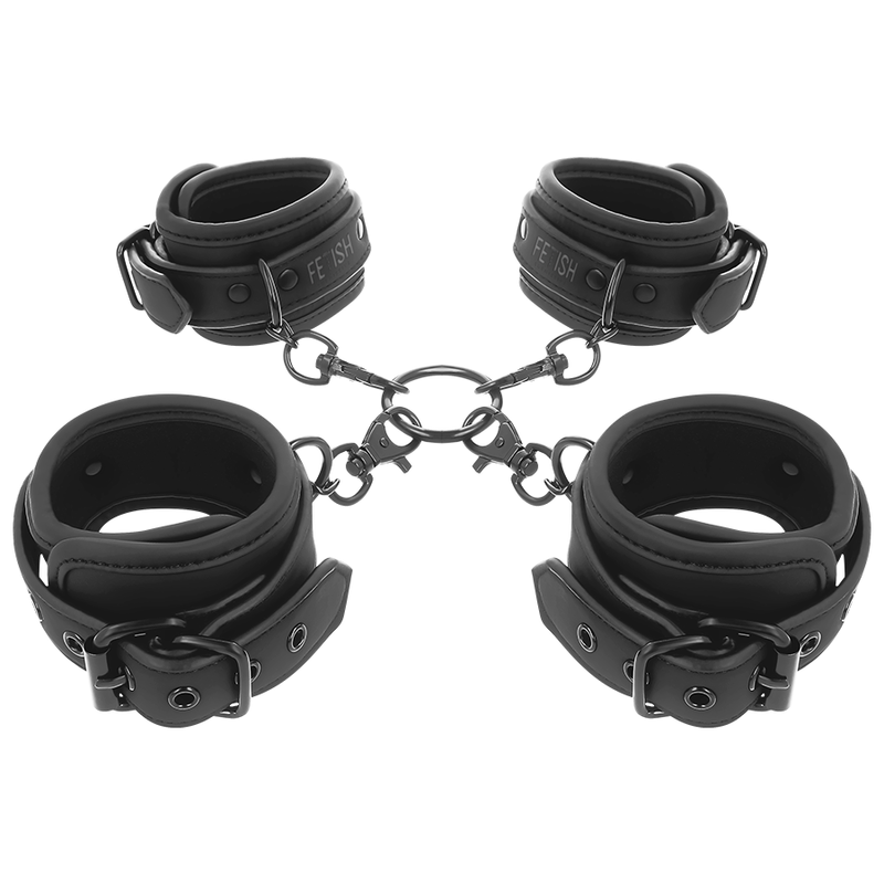 FETISH SUBMISSIVE – Set di manette per mani e caviglie con fodera in noprene