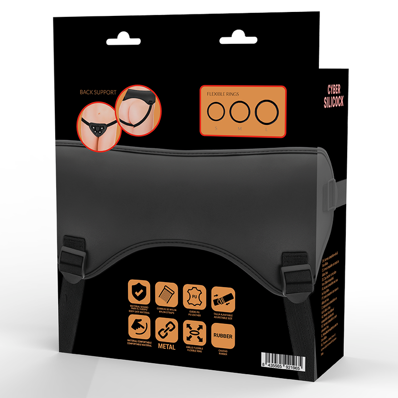 CYBER SILICOCK – STRAP-ON HARNESS WITH 3 RINGS FREE