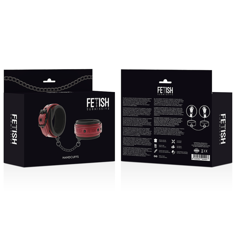 FETISH SUBMISSIVE DARK ROOM – MANETTE VEGAN IN PELLE CON FODERA IN NEOPRENE