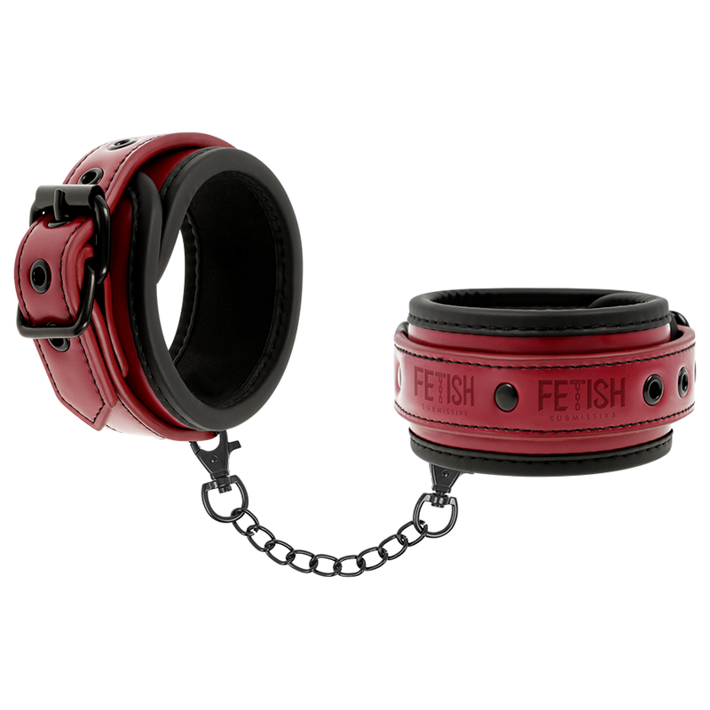 FETISH SUBMISSIVE DARK ROOM – Handschellen aus veganem Leder mit Neoprenfutter